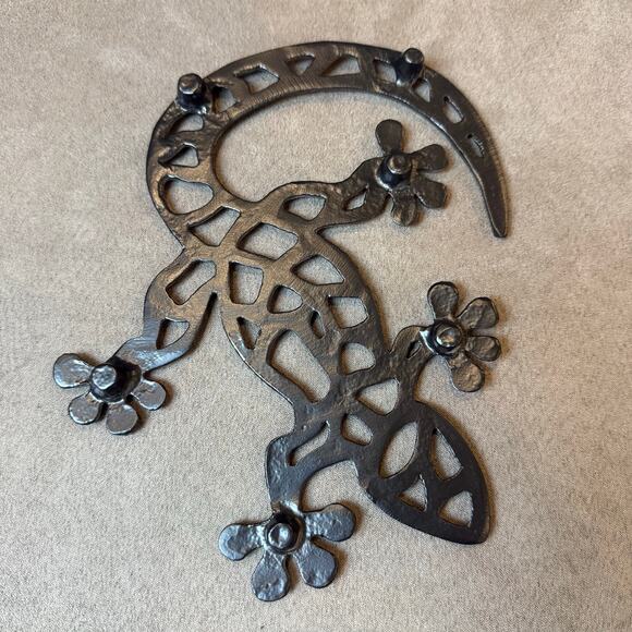 H&M Home Black Metal Trivet Lizard Gecko Southwestern Aztec - Picture 5 of 6